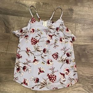 Japna Blouse Top Size Medium Floral Tank Top Ruffle